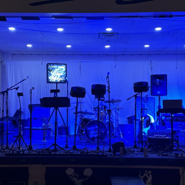 The stage of the Blue Magic Band