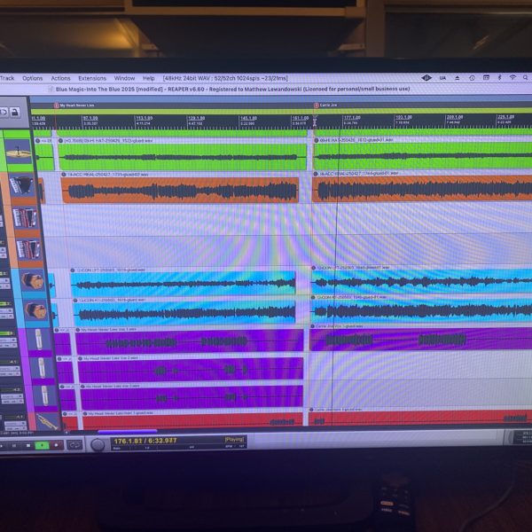 Frankie Liszka and the Blue Magic Band.  Recording Studio pictures. 2025. Peppermint Studio. Gary Rhamy.